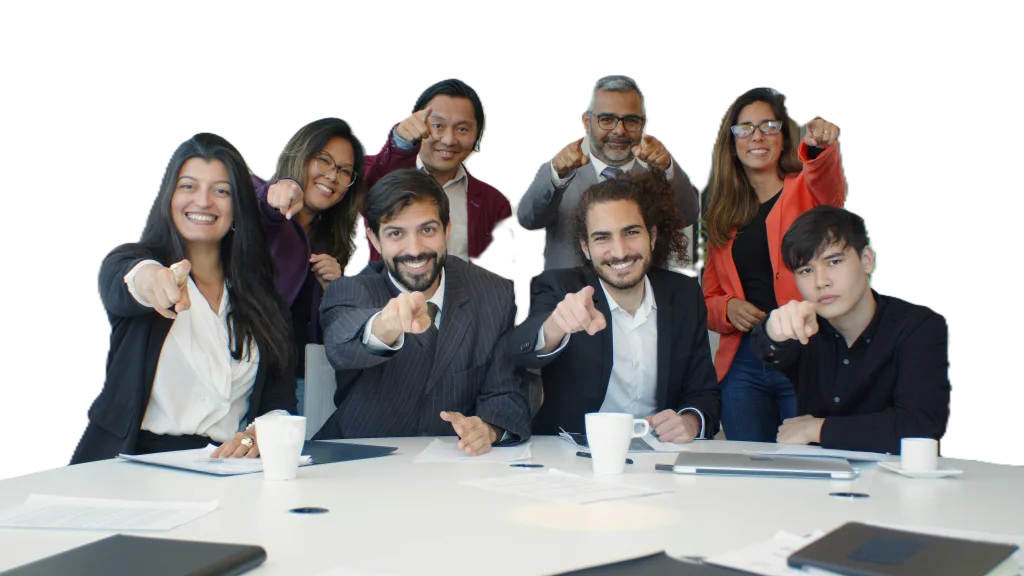 group of friendly people